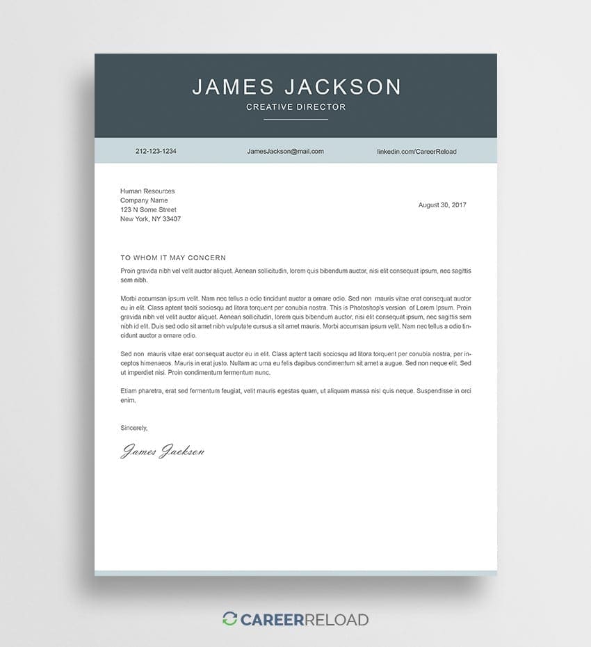 Free Photoshop Cover Letter Templates - Free Download