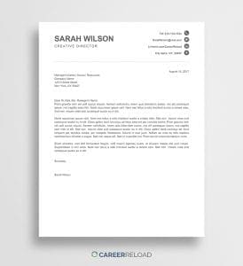 Free Simple Cover Letter for Word - Career Reload