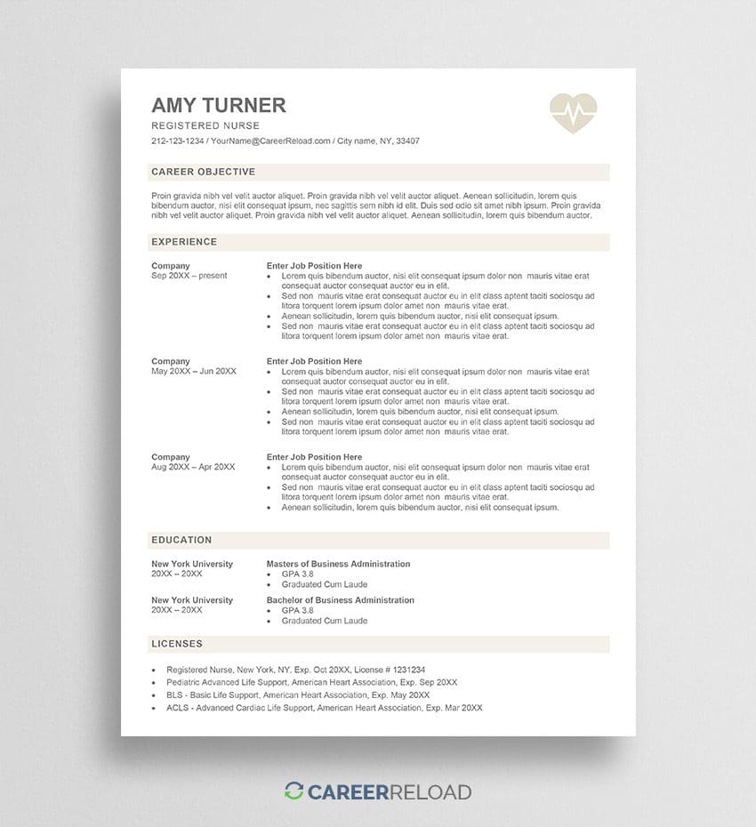 Nurse Resume Example and Writing Guide Career Reload Nurse Resume Example and Writing Guide Career Reload