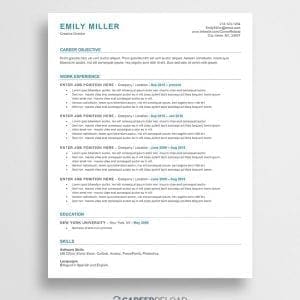 Free Resume Template for ATS - Carrie - Career Reload