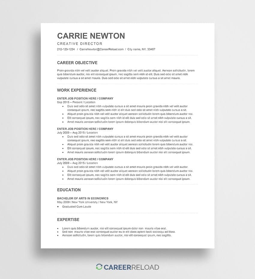free-resume-template-for-ats-carrie-career-reload