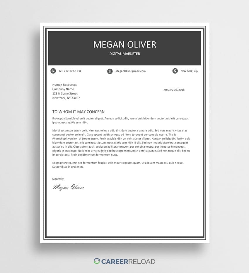 Free Cover Letter Templates for Microsoft Word - Free Download