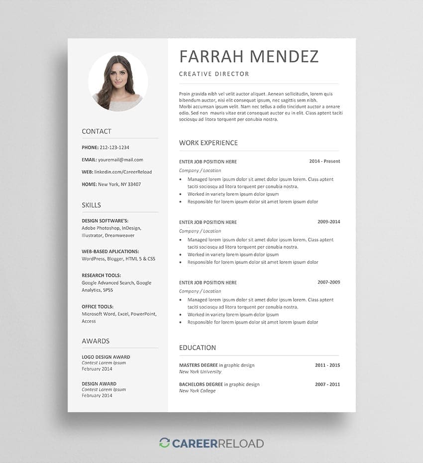 78-free-resume-templates-instant-download-career-reload