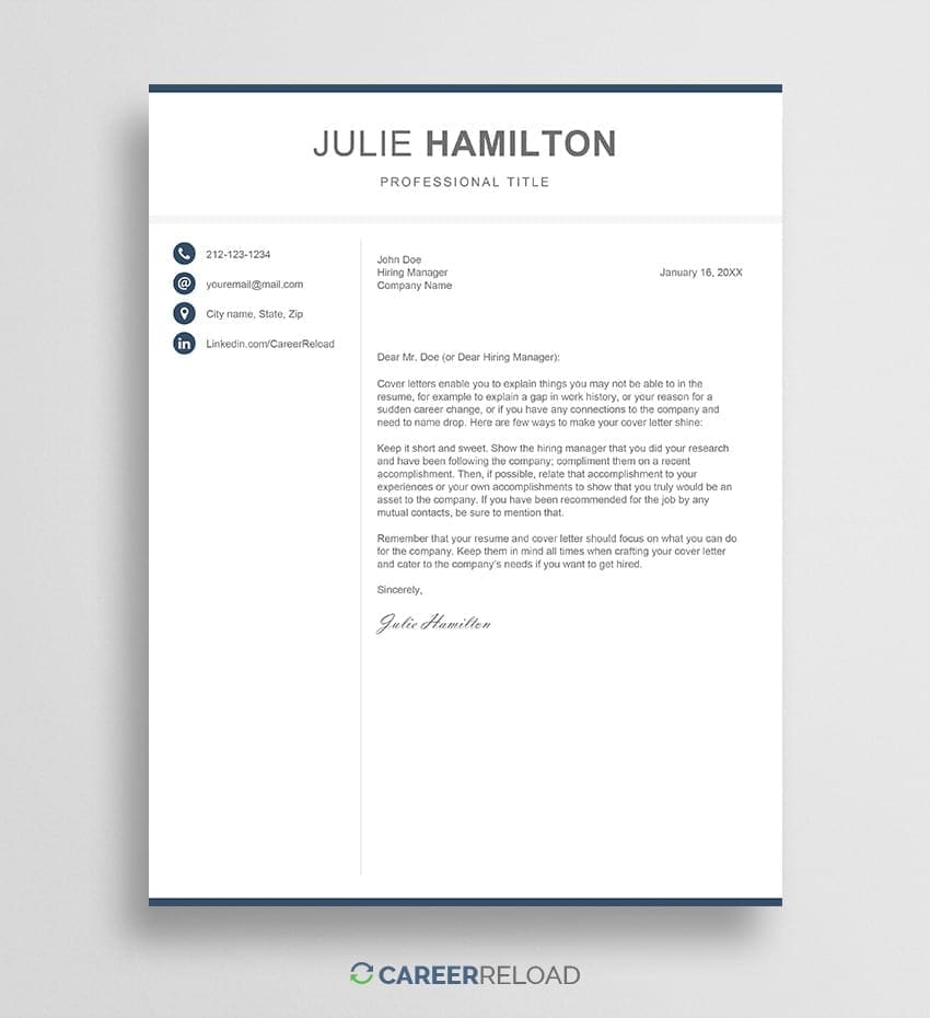 cover letter template free download