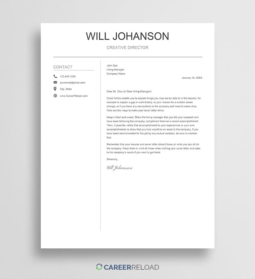 free cover letter template for google docs