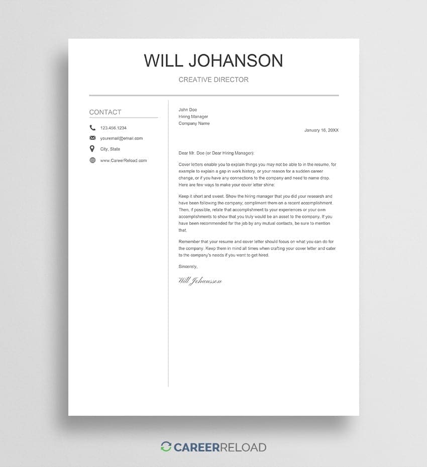 google docs template cover letter