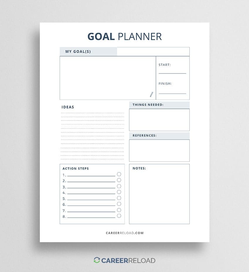 Goal Planner - Printable PDF Planner - Career Reload