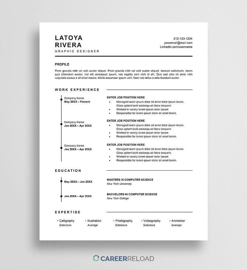 Free PowerPoint Resume Templates - Career Reload
