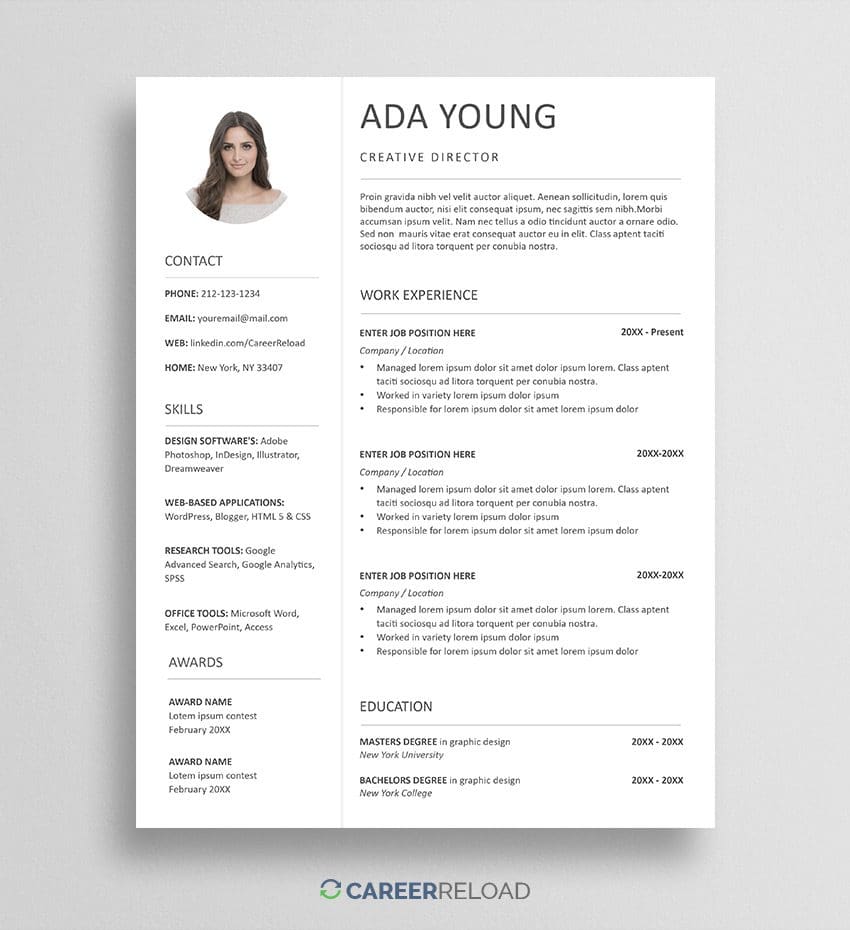 free resume template download for mac