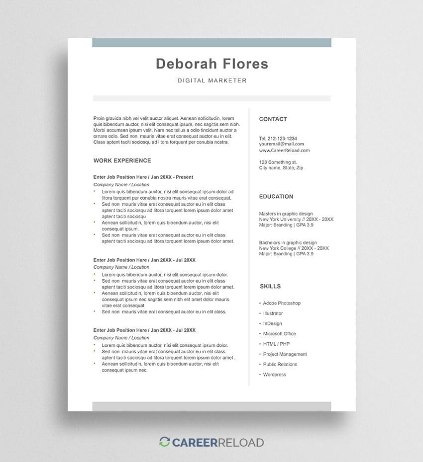 Free Mac Resume Templates Download Apple Pages Resumes