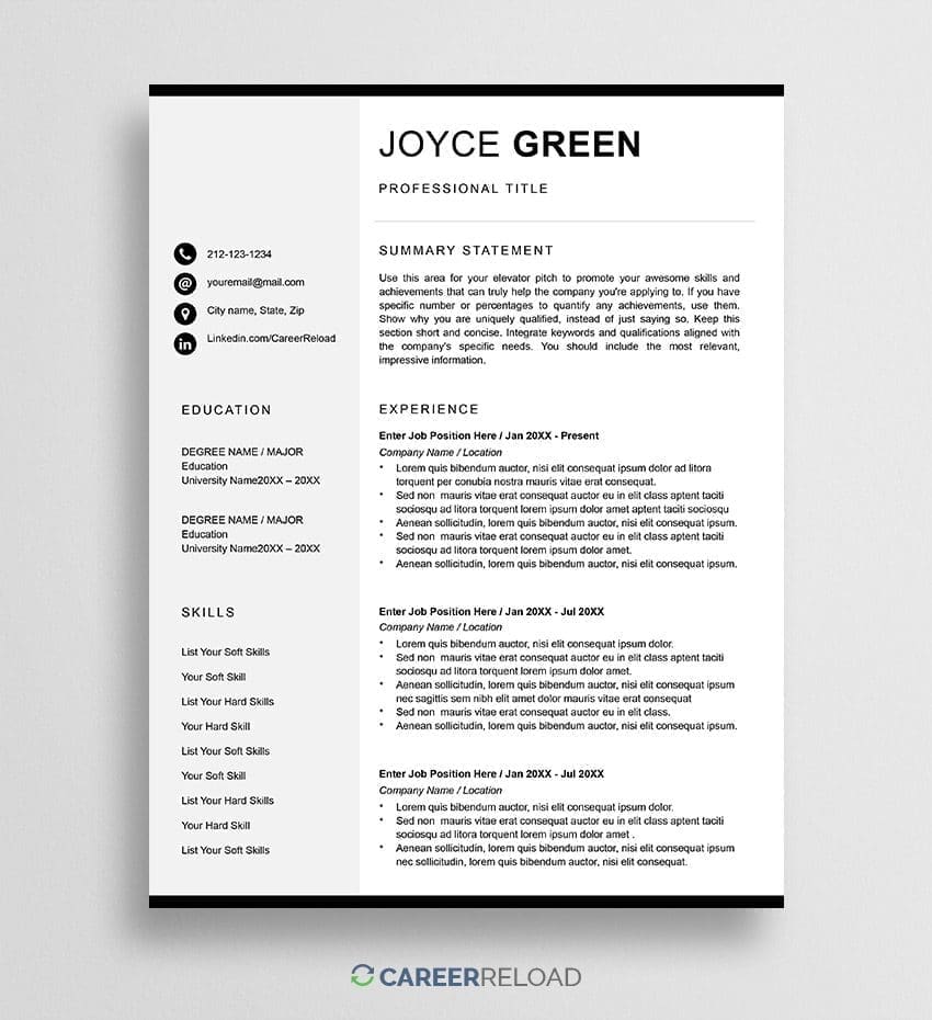 Free Mac Resume Templates Download Apple Pages Resumes