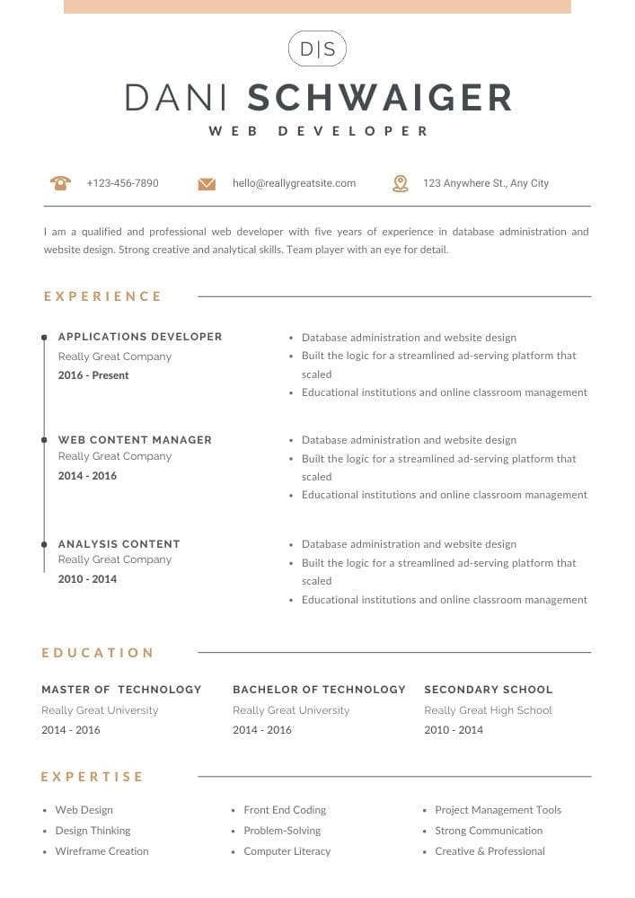 resume format canva Modern resume for Canva
