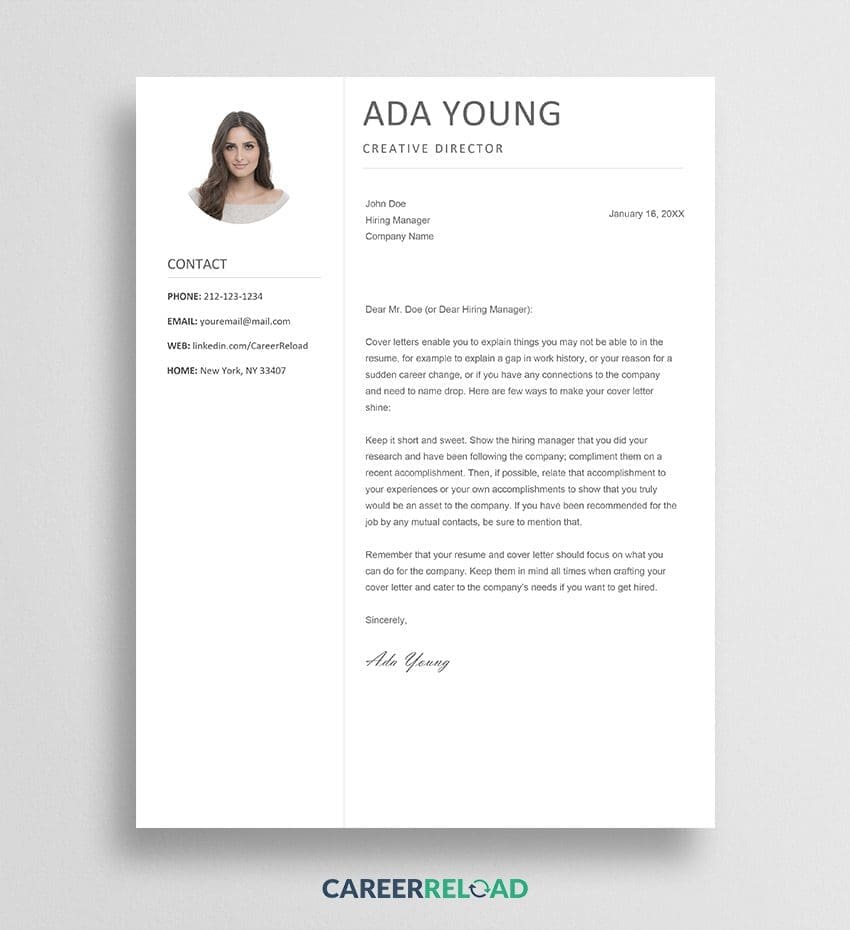 Pages Cover Letter Templates Career Reload