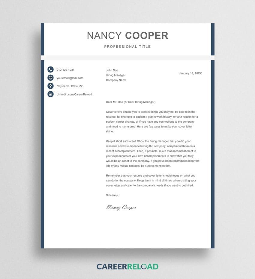 Pages Cover Letter Templates Career Reload